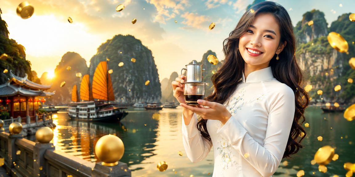 Cô gái áo dài tại Hạ Long cầm điện thoại Android xem kèo thể thao trên ứng dụng di động