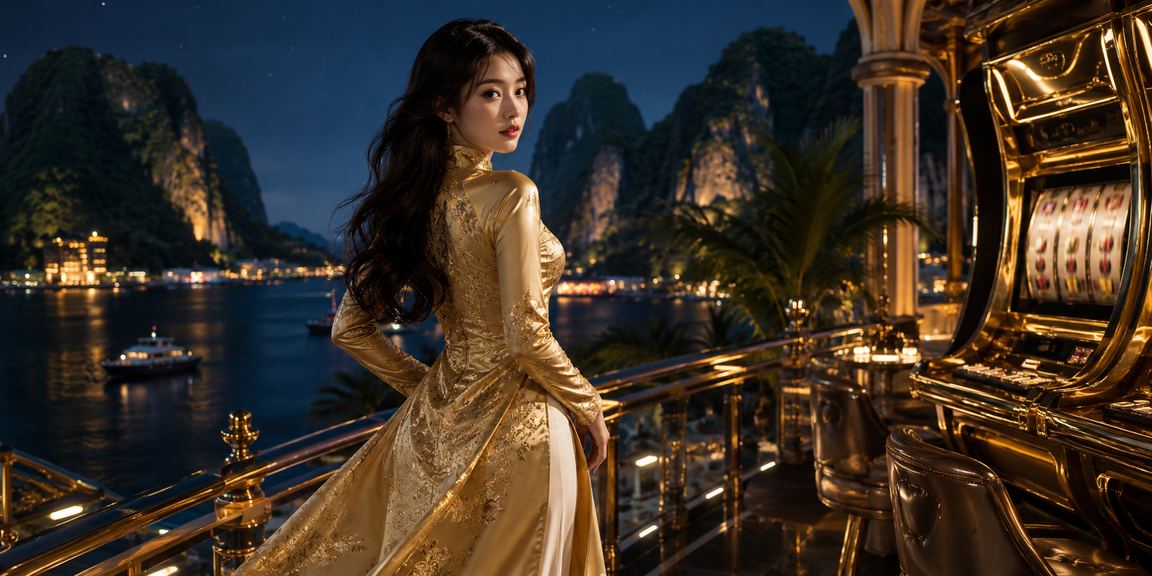 Người mặc áo dài tại Ninh Bình chơi slot game và thực hiện giao dịch tài chính qua điện thoại